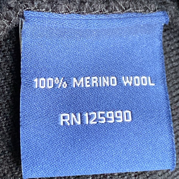 Faconnable Merino Wool Button Down High Neck Cardigan with Pockets Black Size M - Picture 11 of 12